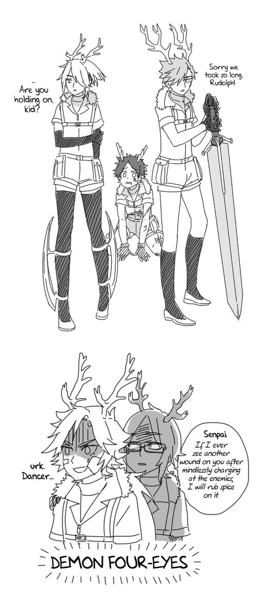 Some doodles of the reindeer warriors and Santa story concept haha
Good Evening! ? 