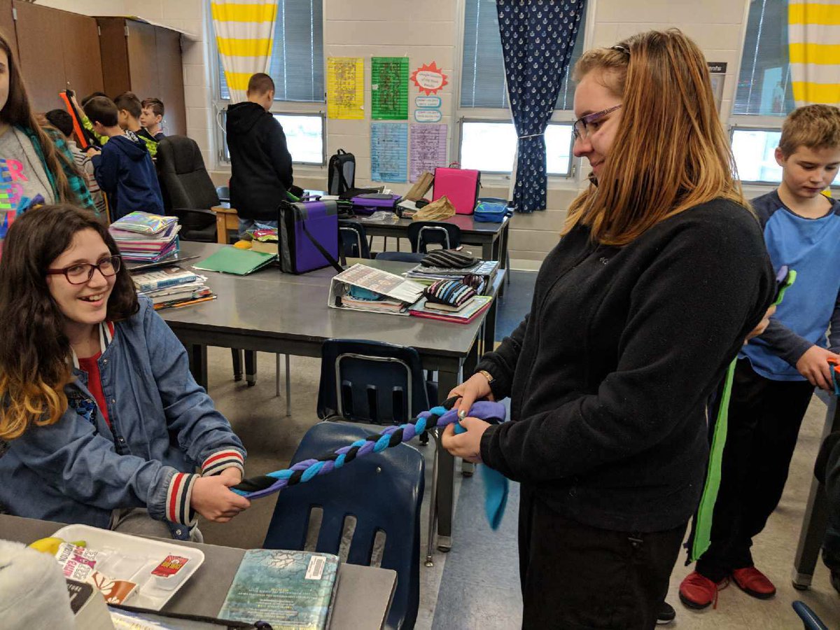 Brooklyn_Canes's tweet photo. Thanks to our 7th grade volunteers and Miss Krall for making tug rope toys for the Cleveland APL. https://t.co/xQM1Mr47cX