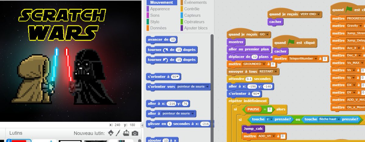 dane_acguyane's tweet photo. #ScratchWars pour découvrir la logique de programmation par blocs à travers la conception et la réalisation de jeux vidéo au cœur de l'univers #StarWars
https://t.co/PGGBVZx9HG https://t.co/unAPtqwk9A