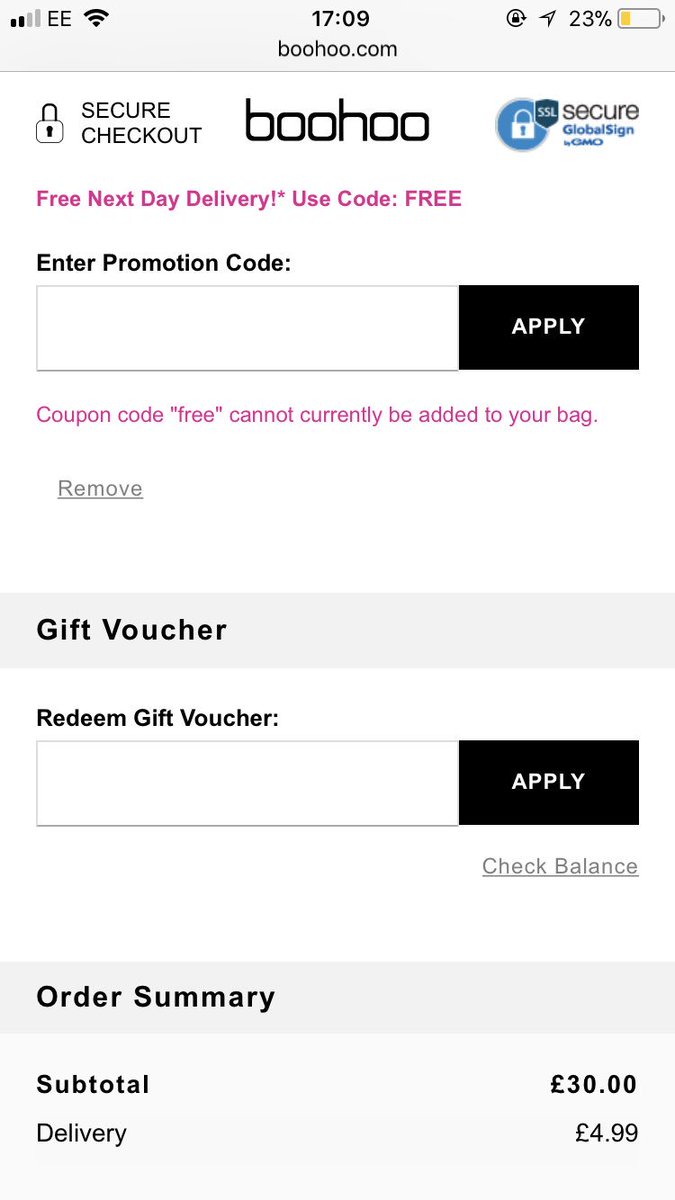 Rache_2011's tweet photo. @boohoo_cshelp Why aren’t any of your codes working?! I’ve added the code numerous times aswell as a code I received in an email for 26% off! What is going on?! https://t.co/ls4Roy7fJZ
