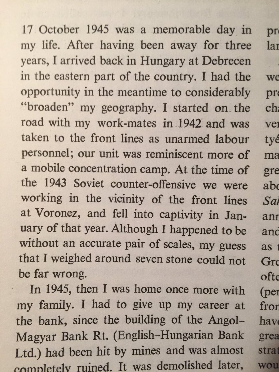 Szabó was already a leading Hungarian player before World War II, but was lucky to survive the conflict on the Eastern Front. This from his book 'My Best Games of Chess' (Pergamon, 1986). 7 stone is ~44.5kg. #chess
