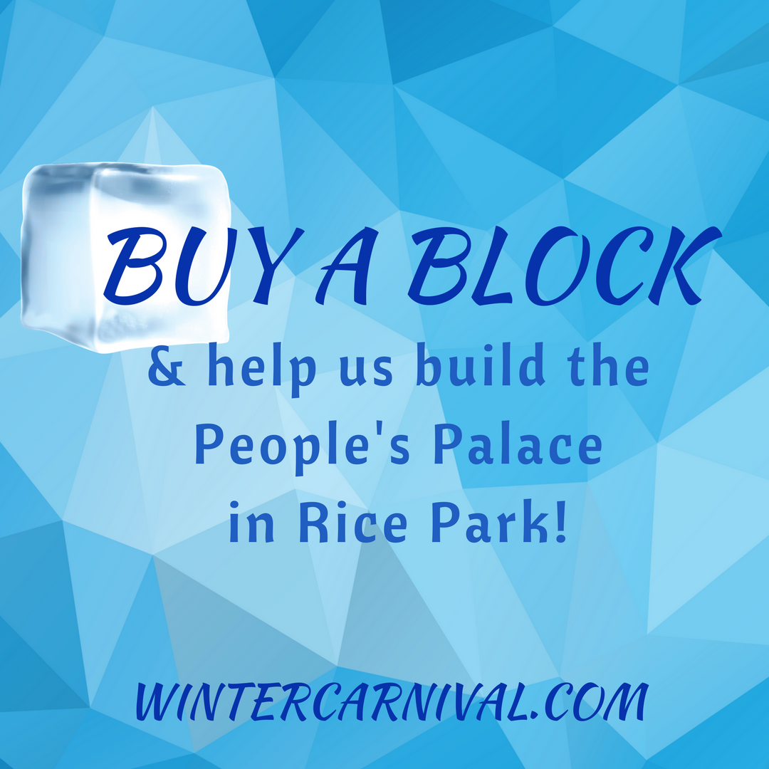 For as little as $25, you can purchase an ice block for the People's Palace and contribute to this 132-year MN tradition! #WinterCarnival #MNwinter ow.ly/F8uc30hqJer