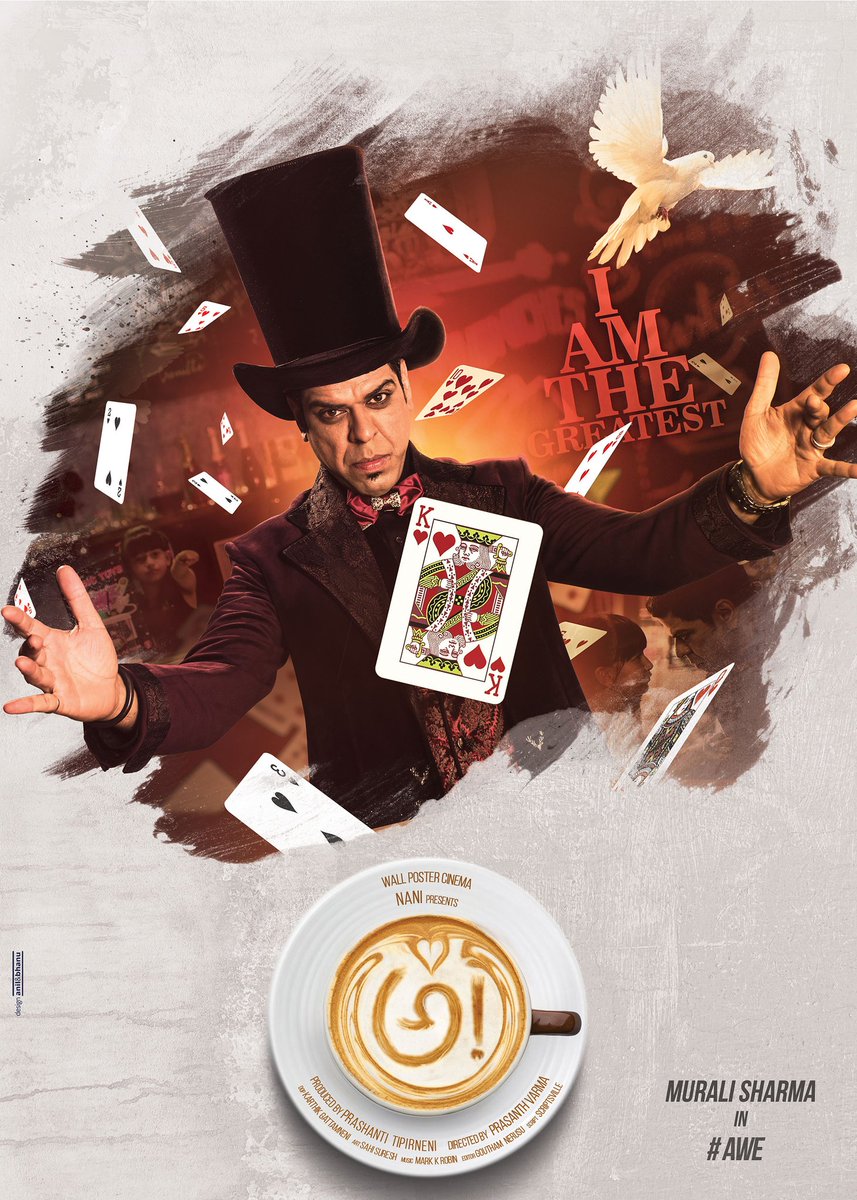 mocktale_in's tweet photo. Revealing one more character from the film #awe!
Introducing #muralisharmawe #themagician #muralisharma #nani #nityamenon #raviteja #avasaralasrinivas #reginacassandra #essha #inkakavala https://t.co/zwJWFGVDPg