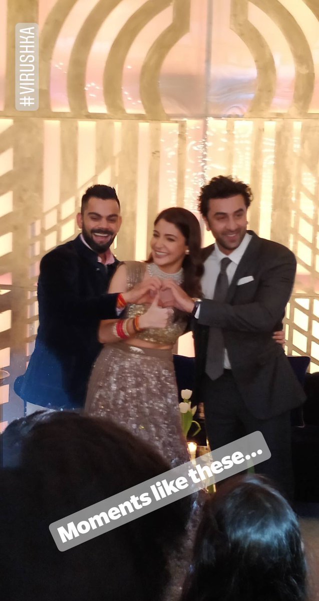 ALIZEH FOREVER FRIENDZONING!!   @AnushkaSharma &  @imVkohli with  #RanbirKapoor at their reception tonight  #VirushkaReception  #Ranushka  #ADHM  #Virushka