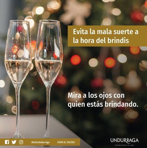 UndurragaMx's tweet photo. Se aproximan las fiestas y Undurraga te dice lo que debes de tener en cuenta a la hora de brindar para evitar la mala suerte #AsíEsUndurraga https://t.co/T02AYBrw93