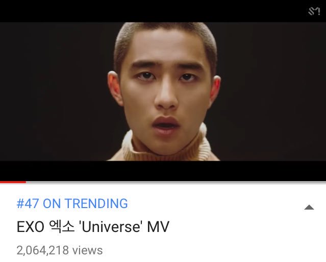 byuncxq's tweet photo. 171227 #EXO #엑소 @weareoneEXO '#Universe' MV surpasses 2M views... https://t.co/KSHUbq7Vgp by #EXOfanbase_Int via @ridder_co https://t.co/lHSK1KFUIj