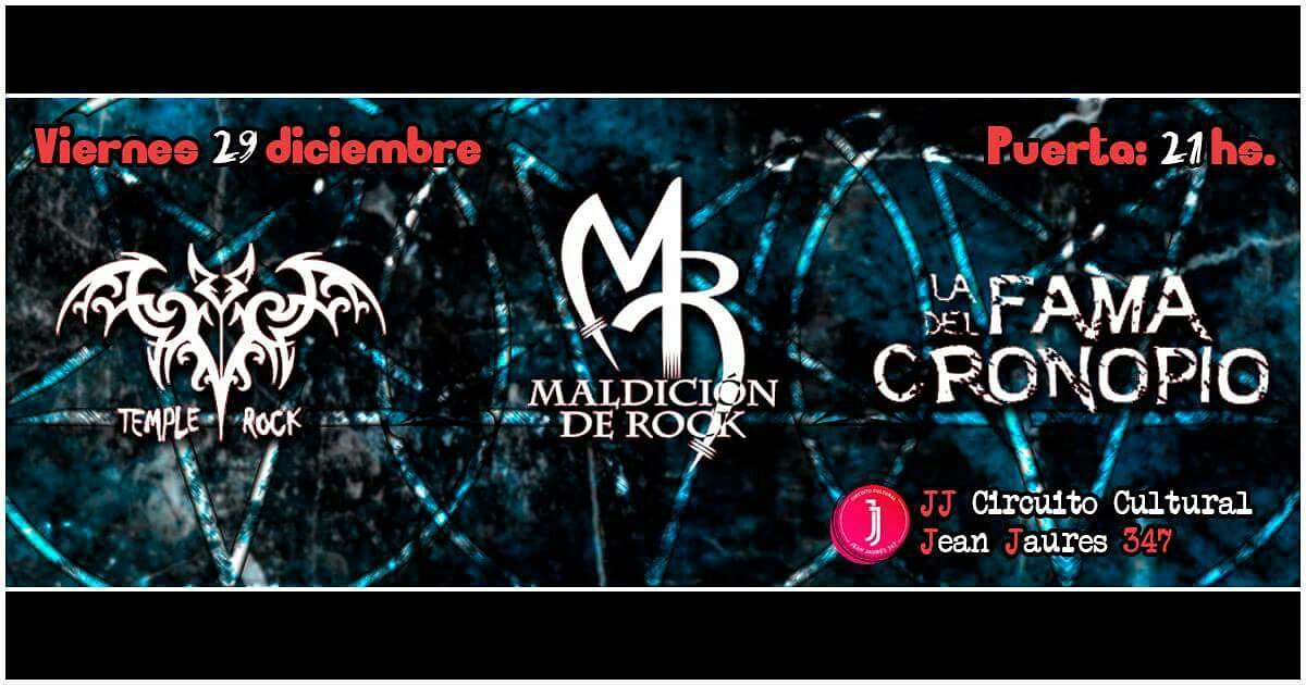 maldicionderock's tweet photo. El viernes los esperamos a todos para despedir el año Jean Jaures 347!!!! Tenemos el placer de compartir escenario con los chicos de @delcronopio y Temple Rock 🎵🎶🎸🍻🎤 https://t.co/7voDpBYxcK