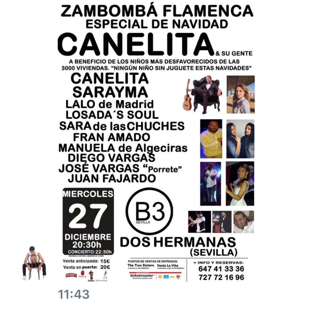 El 27 de diciembre no podéis faltar pedazo de Zambombá en Dos Hermanas Sevilla! Para recogida de juguetes. <a href="/canelitareal/">C A N E L I T A</a>
