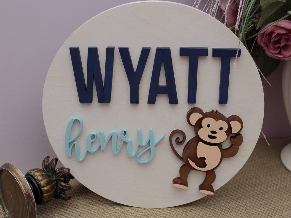 timelessnotions's tweet photo. Monkey Nursery Decor, Baby Boy Monkey Nursery, Round Wood Sign, Baby Shower Gift, Nursery https://t.co/uDeozcJqzi #shoppershour #handmade https://t.co/vDiZsYy4tE