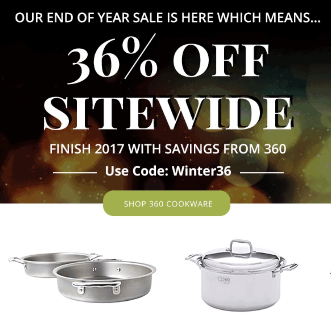 360Cookware's tweet image. Our #semiannualsale is here!! Use code: Winter36 at checkout to receive 36% off your entire purchase! #cookingitup360style #madeinamerica 🇺🇸#buyamerican #nonleachingcookware #nonleachingbakeware 
360cookware.com
