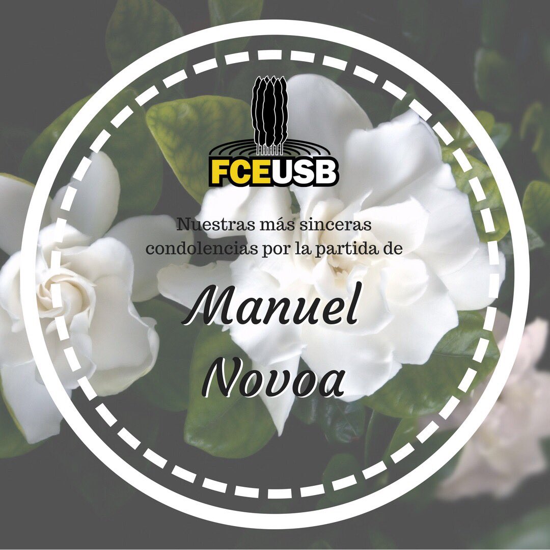 FCEUSB's tweet photo. En memoria de Manuel Novoa, estudiante de Ing. de Materiales. Paz a su alma y nuestras sinceras condolencias a sus seres queridos. https://t.co/2DBFKsdVzD