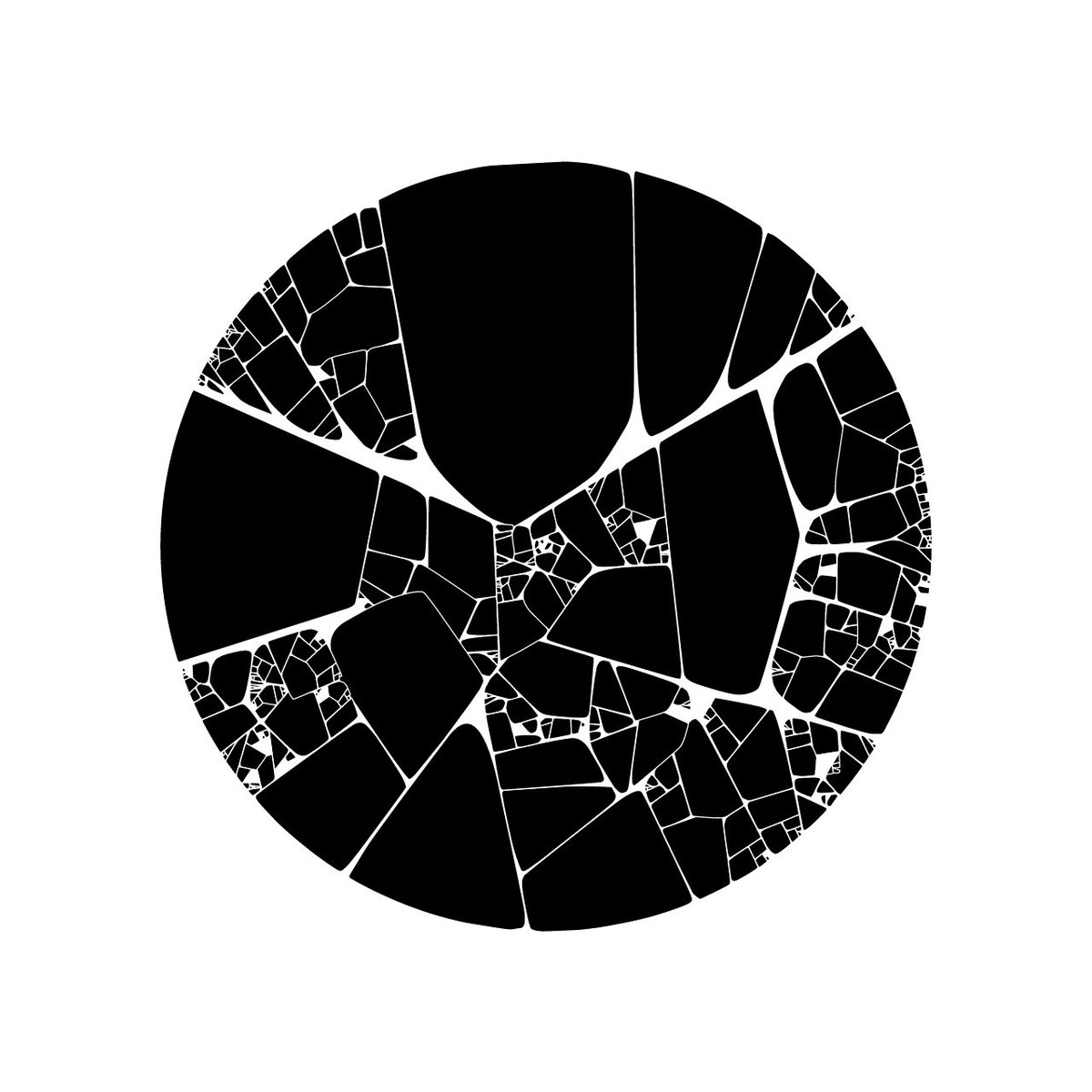 mattdesl's tweet photo. “Patchwork” — a simple algorithm for creating fracture-like patterns with convex hull and k-means clustering. https://t.co/t9OKGqrX98