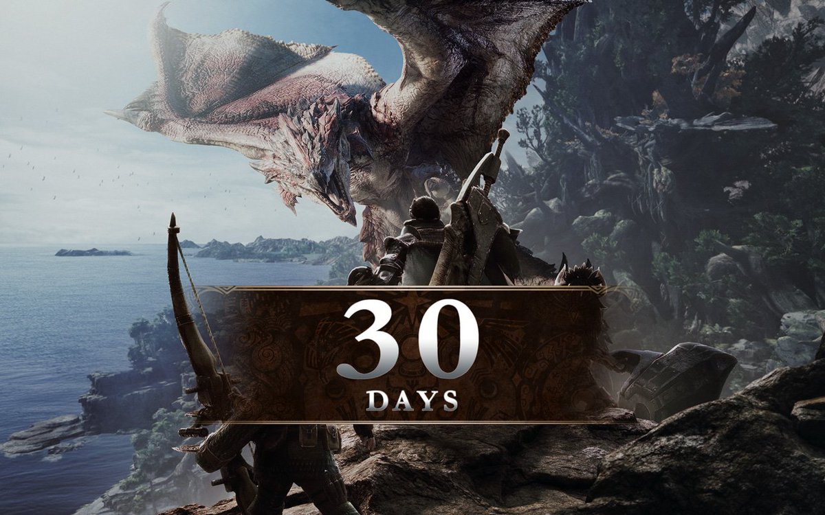 monsterhunter's tweet image. #MHWorld is just a month away! 😱