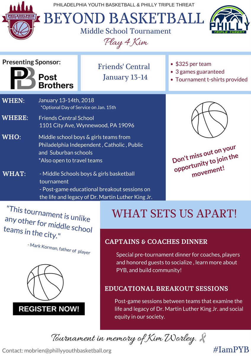 Asap On Twitter Asapdirectory Partner Philadelphia Youth Basketball Hosting Event January 13 14 In Memory Of Kim Warley For Middle School Boys And Girls Contact Mobrien Phillyyouthbasketball Org For Questions Registration Info Iampyb Https T