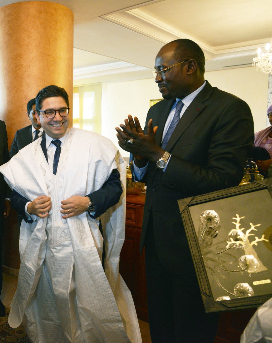 MarocDiplomatie's tweet photo. M. Bourita, et son homologue nigérien, M. Ibrahim Yacoubou, ont co-présidé, le mardi, la cérémonie de signature de 16 accords de coopération dans différents domaines stratégiques à l’occasion de la #4ème_Session de la #commission_mixte #Maroco_Nigérienne.
#Africa #SouthSouth https://t.co/j6tA0OSscF