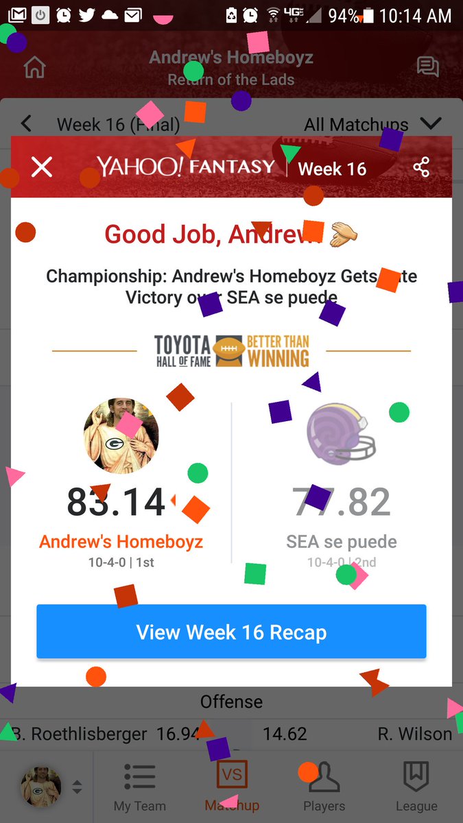 andrewbs5's tweet image. Once again proved the haters wrong, once again making them notice. There was the Shanghai Dynasty there was the Ming Dynasty... Now there's the HomeBoyz Dynasty 
 #Back2Back 
#DiamondLevel #AtTheTopLookinDown #FantasyGod