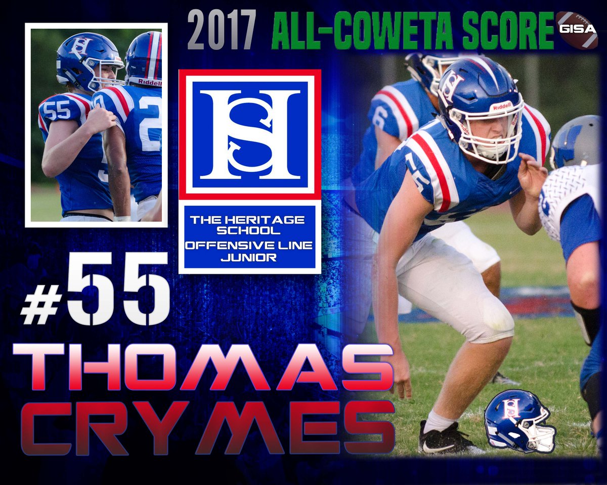 Congrats to <a href="/THS__Football/">𝙏𝙃𝙀 𝙃𝙚𝙧𝙞𝙩𝙖𝙜𝙚 𝙎𝙘𝙝𝙤𝙤𝙡 🏈</a> junior Thomas Crymes for being selected to the 2017 All-CowetaScore GISA Football Team 
<a href="/THS_HawksSports/">Heritage Athletics</a> <a href="/THSNEWNAN/">The Heritage School</a>