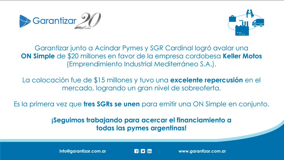 Garantizar's tweet photo. ¡Trabajando en conjunto por las #pymes argentinas! #FinanciamientoPyme https://t.co/GEBw3YG0Ht