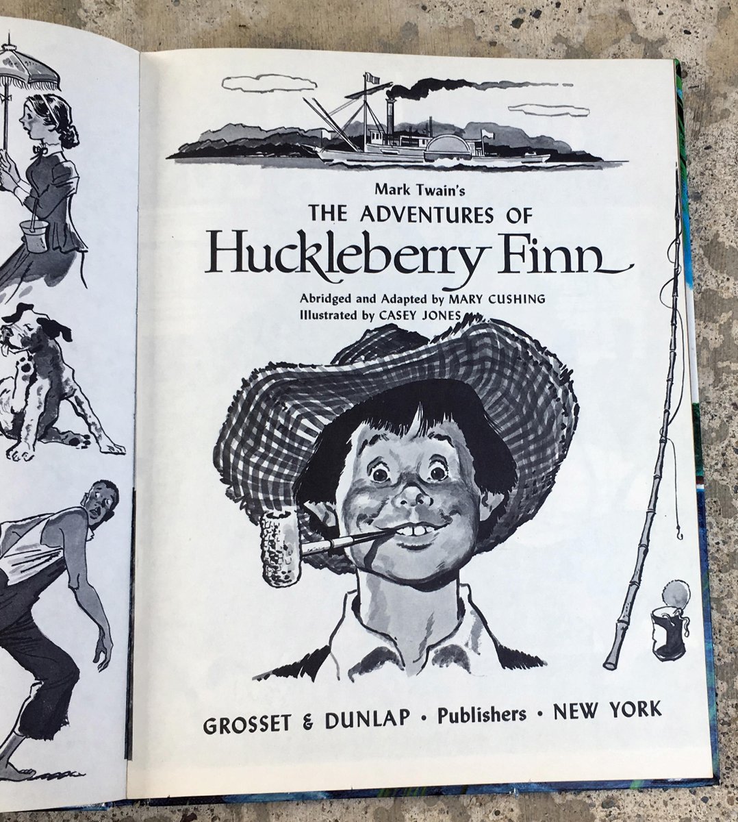 #etsy shop: Huckleberry Finn, Mark Twain, Abridged and Adapted by Mary Cushing, 1960s, #Illustrated etsy.me/2C8uwQY #bookshelf #book #children #illustratedbook #huckleberryfinn #marktwain #abridged #homeschool #childrensclassicbooks #marycushing #vintage