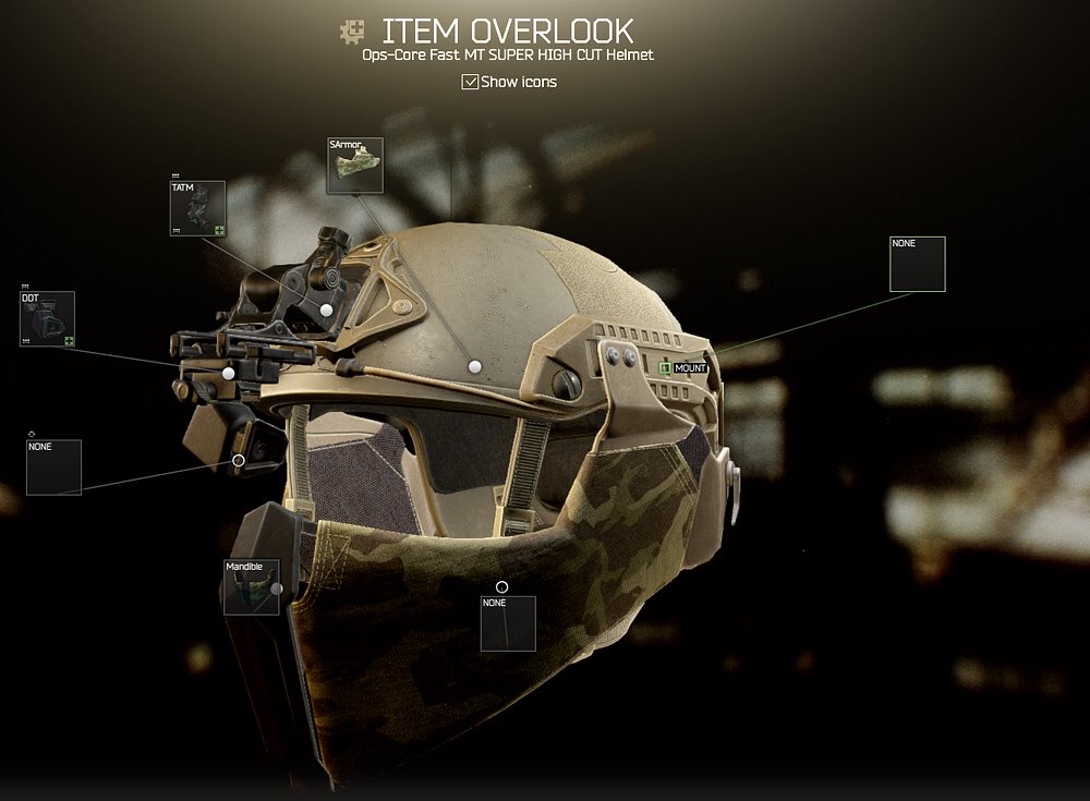 bstategames's tweet photo. Screenshots of new customizable Ops-Core helmet. In the closest patch #EscapeFromTarkov https://t.co/A2ZElOtoW2