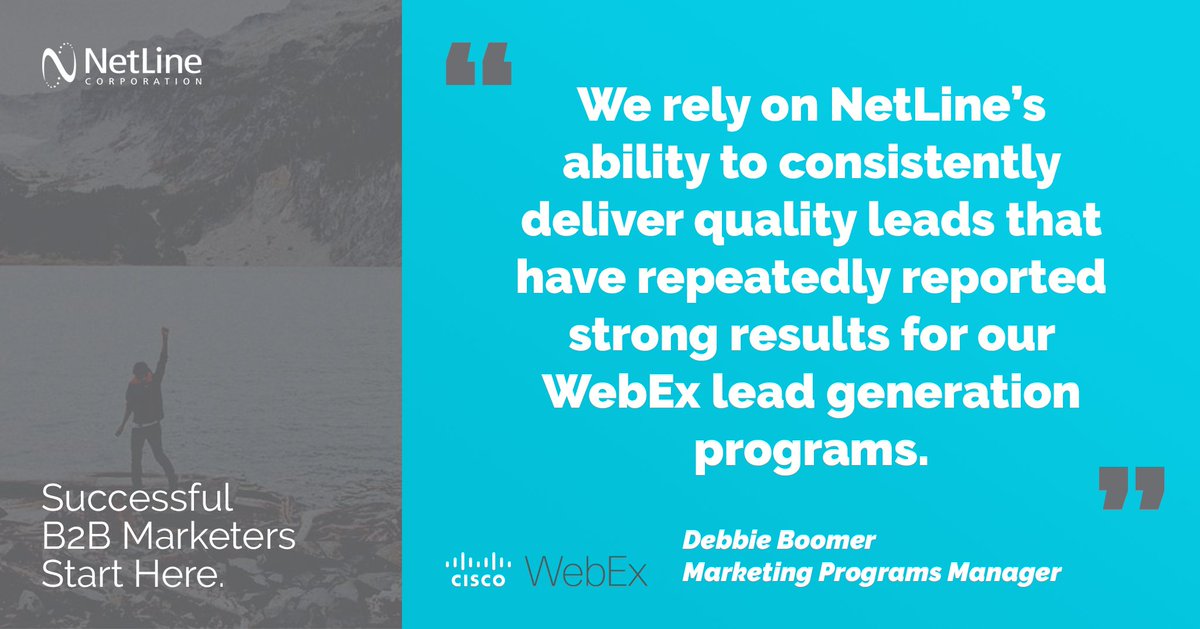 NetLine_Corp's tweet photo. "I highly recommend the suite of #demandgen solutions provided by NetLine." via @DebbieBoomer #contentprograms https://t.co/tVm6GREfH2 https://t.co/kkSEHJcwiz