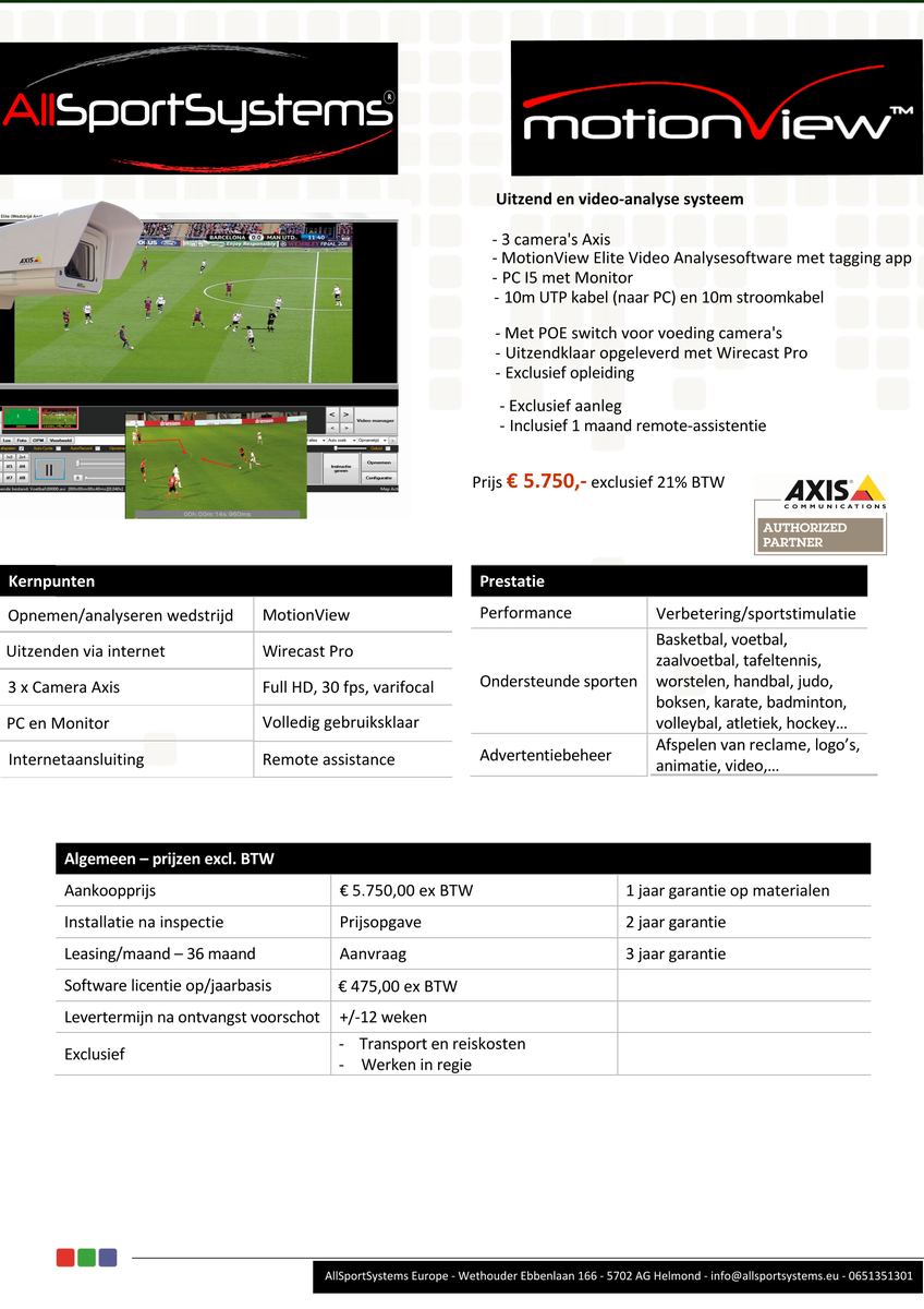 allsportsystems's tweet photo. AllSportSystems zorgt voor doorbraak in de prijzen voor een video analysesysteem, nu inclusief webcasting. Opnemen en analysere, maar ook uitzenden. Een systeem, twee functies!  Bedien uw sponsors en technische staf gelijktijdig voor een ongelofelijke prijs! https://t.co/Soug9mHjFT