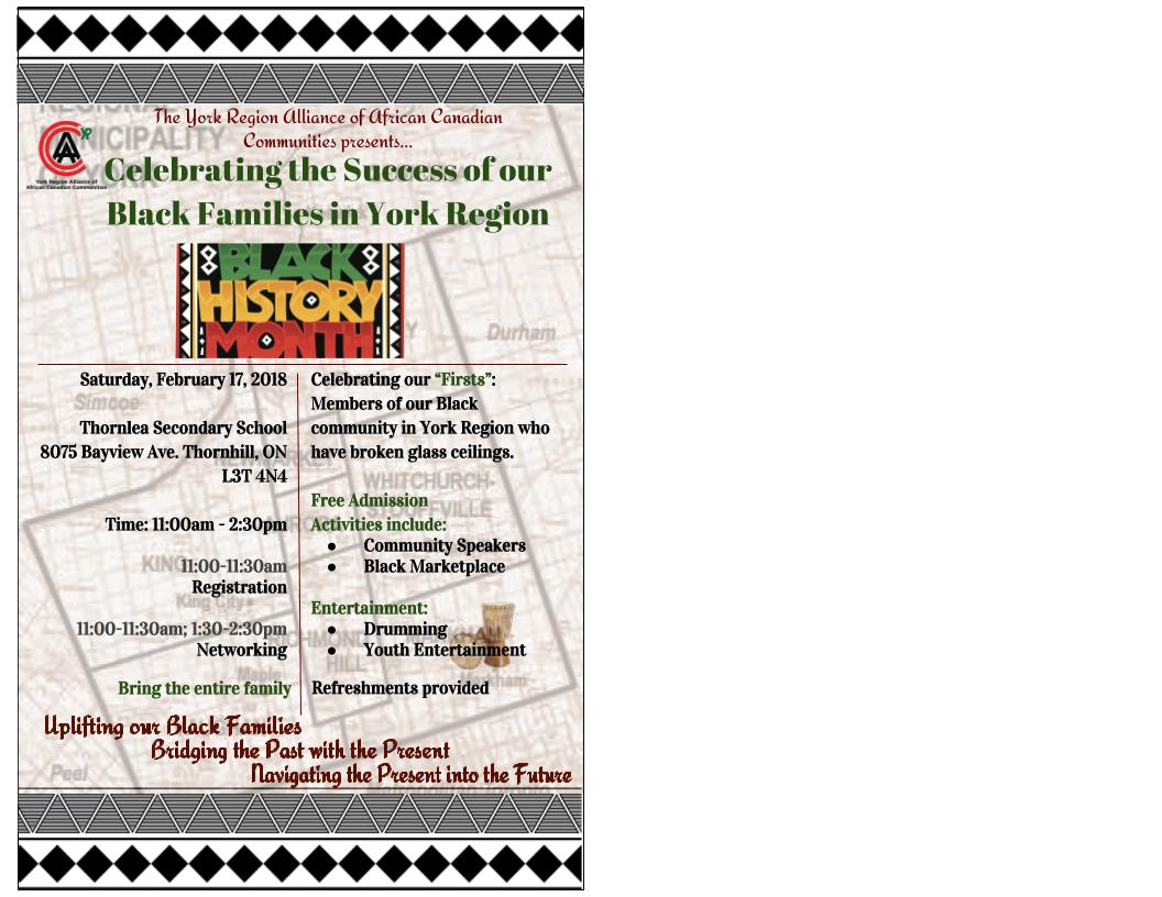YorkRegionAACC's tweet photo. "History are written by the victors not the victims" . It's time for us to share our victories with our families.
#BlackHistory  a #YorkRegion #FamilyDay celebration on Saturday February 17th. #Markham #RichmondHill #vaughan #YRDSB #YRCD https://t.co/8owsnaVmee