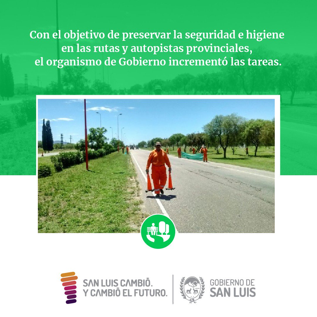 sanluisgob's tweet photo. #EnteControldeRuta
LIMPIEZA Y DESMALEZADO DE RUTAS.-
Con el objetivo de preservar la seguridad e higiene en las rutas y autopistas provinciales y en cumplimiento con el Plan “Rutas Turísticas”, el organismo de Gobierno incrementó las tareas.- https://t.co/1zzZQKKvaF https://t.co/3xMaGmuL9P
