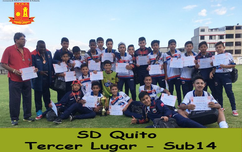 AFNAPichincha's tweet photo. @linknet360 informa:
#Postales #FormativasAFNA #SegudaAFNA #Sub14
🏆🏅Campeón: @CumbayaFC 
🏆🏅Subcampeón: @SDRayo_Cayambe 
🏆🏅Tercero: @SDQuito_Oficial 
🏅      Cuarto: @CuniburoFC https://t.co/8G80DiHyG4