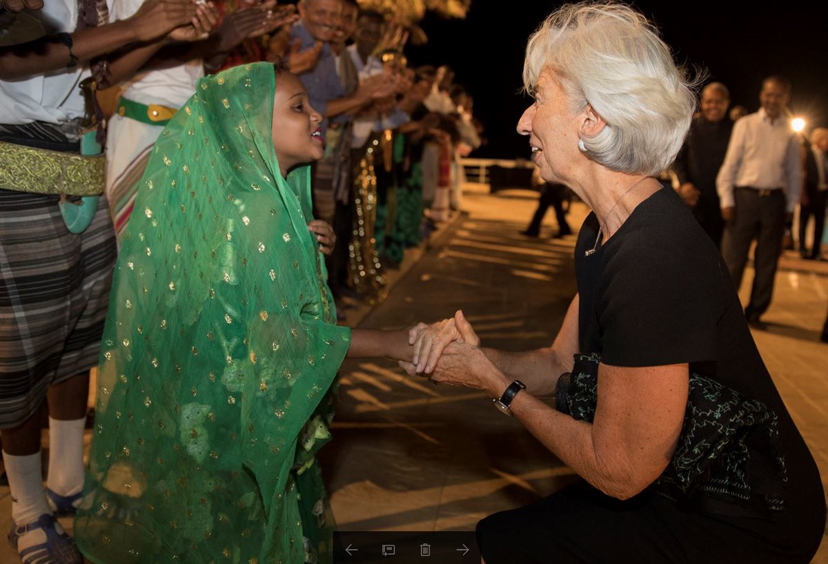 Lagarde's tweet photo. À l’heure de dire au revoir aux formidables personnes rencontrées à #Djibouti, je tiens à les remercier pour leur généreuse hospitalité. https://t.co/9mbCYwS9S7