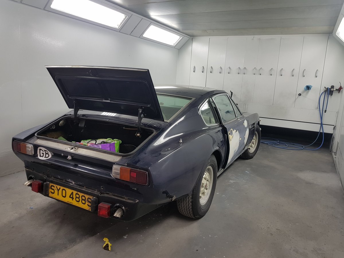 GroupHolocene's tweet photo. Aston Martin Vantage in for a bit of body work - Watch this space. https://t.co/oqtRLYPBtn