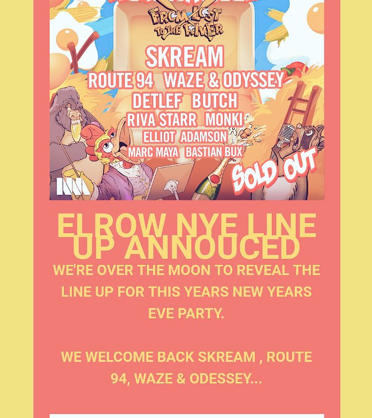 <a href="/elrow_/">elrow</a> New Years Eve line-up looks incredible!✌🏼🕺🏼