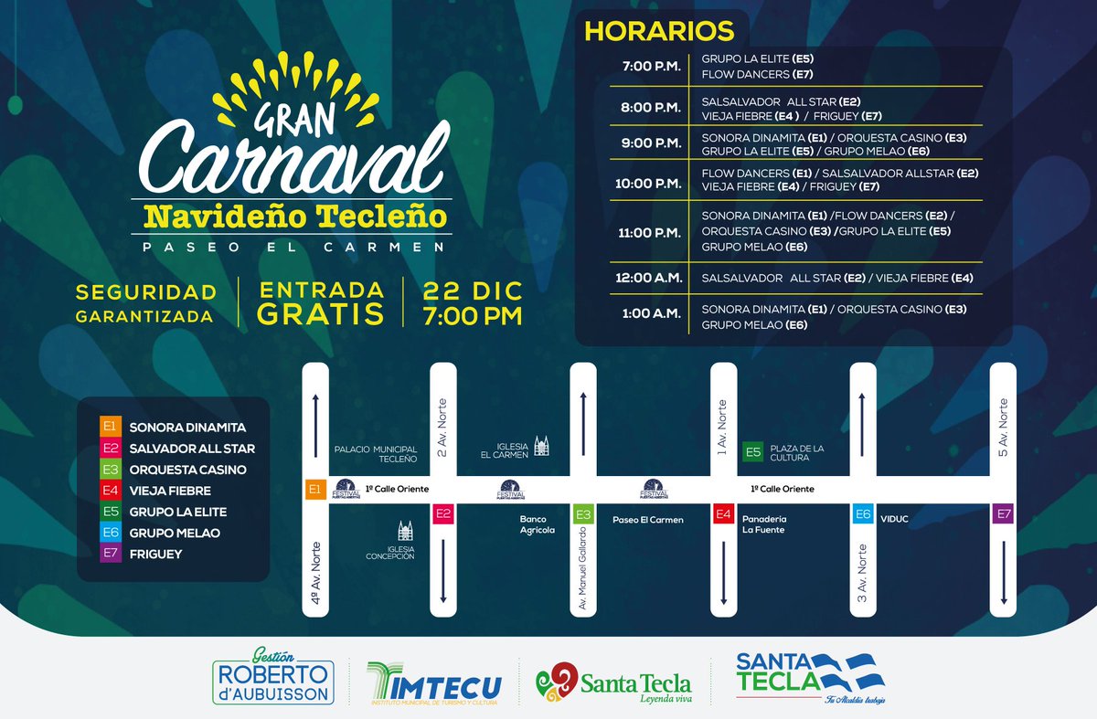 SantaTeclaSV's tweet image. No te puedes perder nuestro Gran Carnaval Navideño. Disfrutemos juntos de una noche llena de música, talento y diversión.