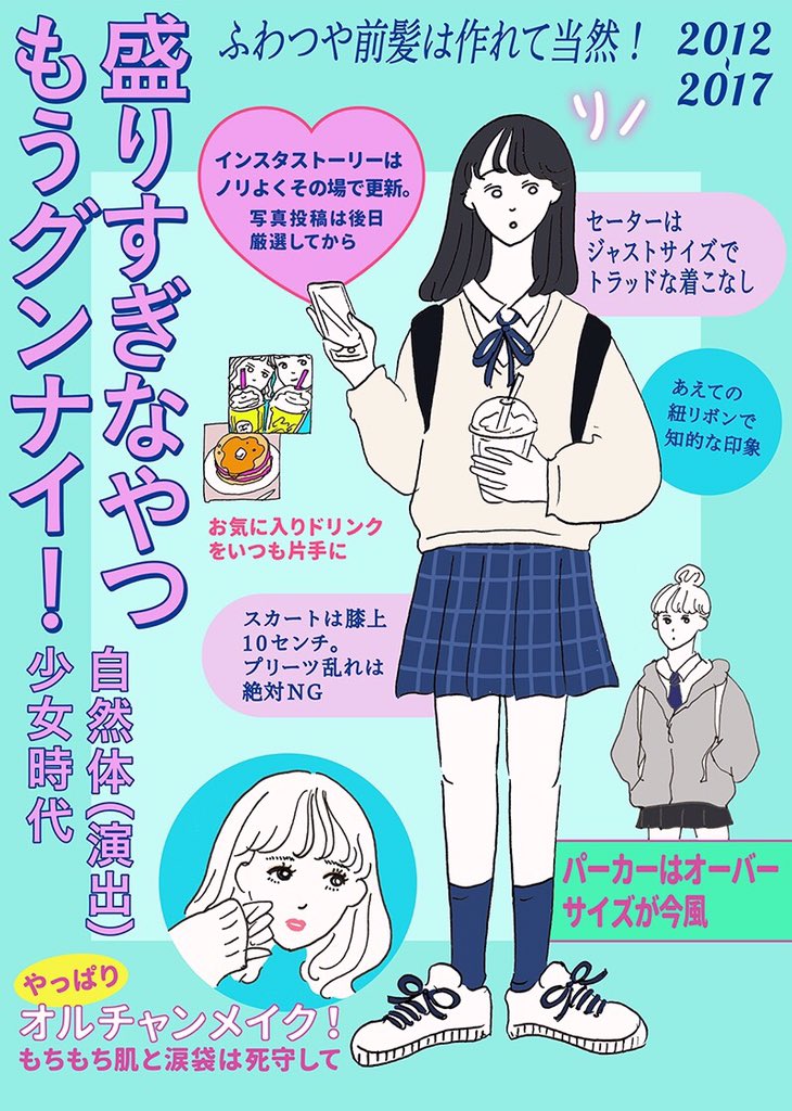 時代と流行と共に、女子高生あり！！ 女子高生制服20年史のイラストがおもしろい！！！ 話題の画像プラス