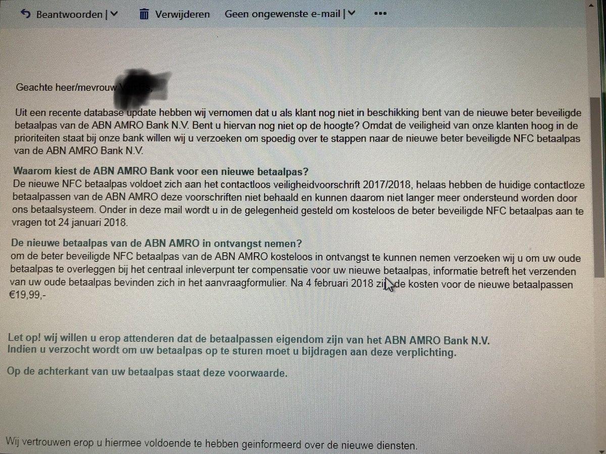 RECvE's tweet photo. @ABNAMRO mail gehad van “jullie” ik denk spam? https://t.co/ywzJHXrUNg