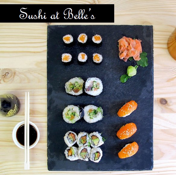 Get fresh Sushi at Belle's Blubird! #bellespatisserie #sushi