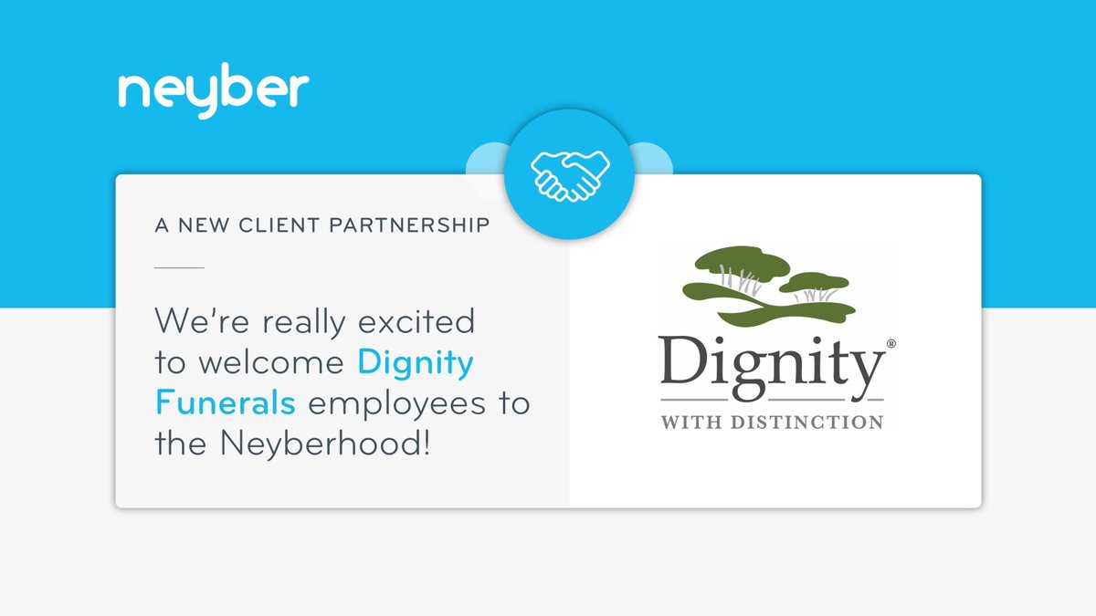 helloneyber's tweet photo. Welcome to the #Neyberhood @DignityPlans! We're so excited to help improve the #FinancialWellbeing of their employees #HelloNeyber https://t.co/3JkYPMInf2
