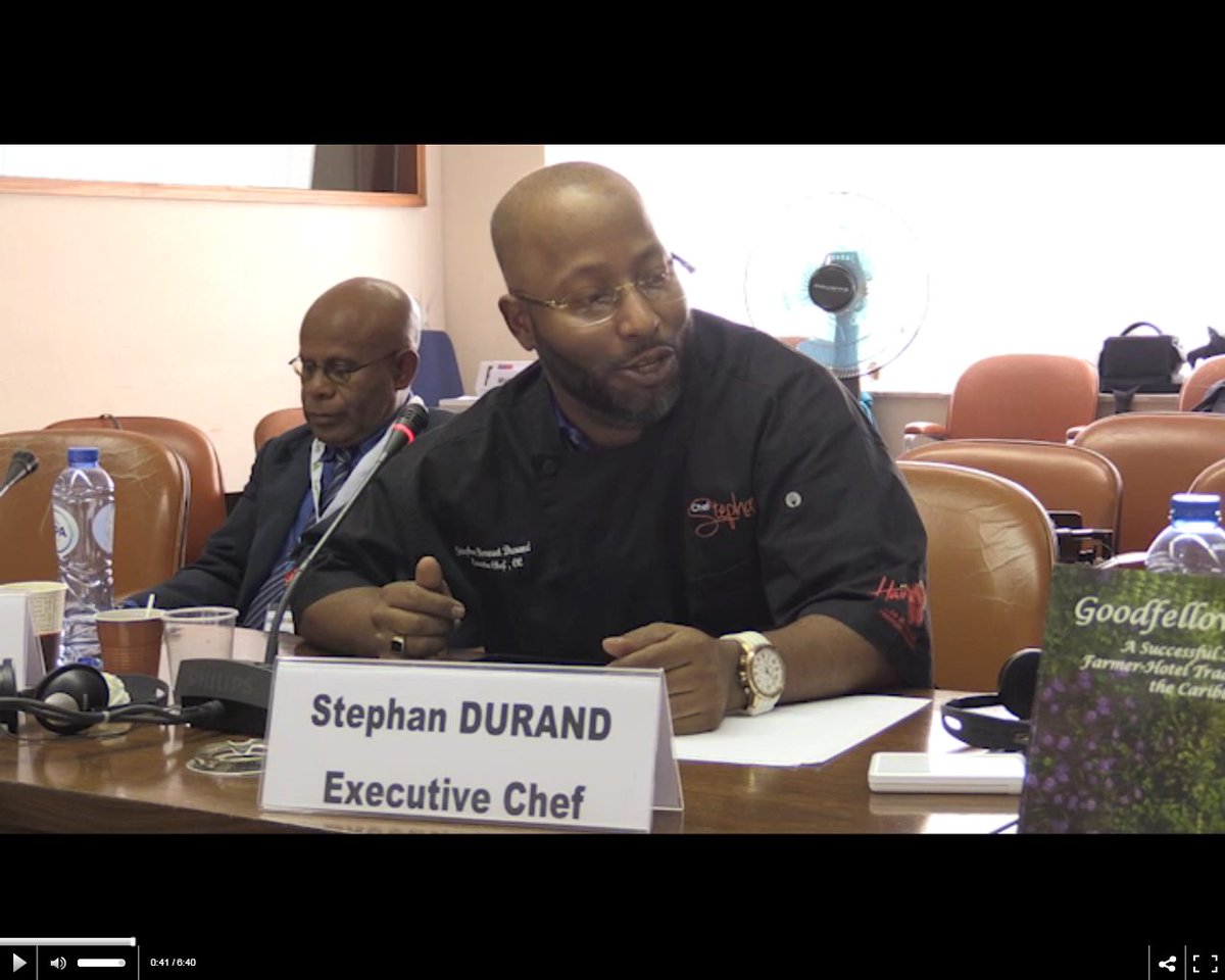 brubriefings's tweet photo. The potential of links between tourism and agriculture in ACP countries is tremendous. Good example from #Haiti of how #cuisine can link agriculture and tourism, through collaboration with chefs. @HaitianChef Stephan Berrouet-Durand explains ▶https://t.co/viGCH5PDQt #Chefs4Dev https://t.co/MLRZHHgttD