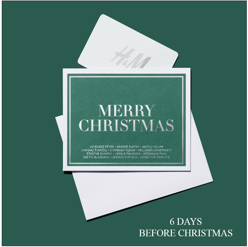 hmphilippines's tweet photo. 6 days to find the perfect gift for your loved ones - grab an H&M gift card now! Get this for as low as PHP 300. Gift card express lanes available in stores. #HMHappyGiving https://t.co/ePlj5xDmcf