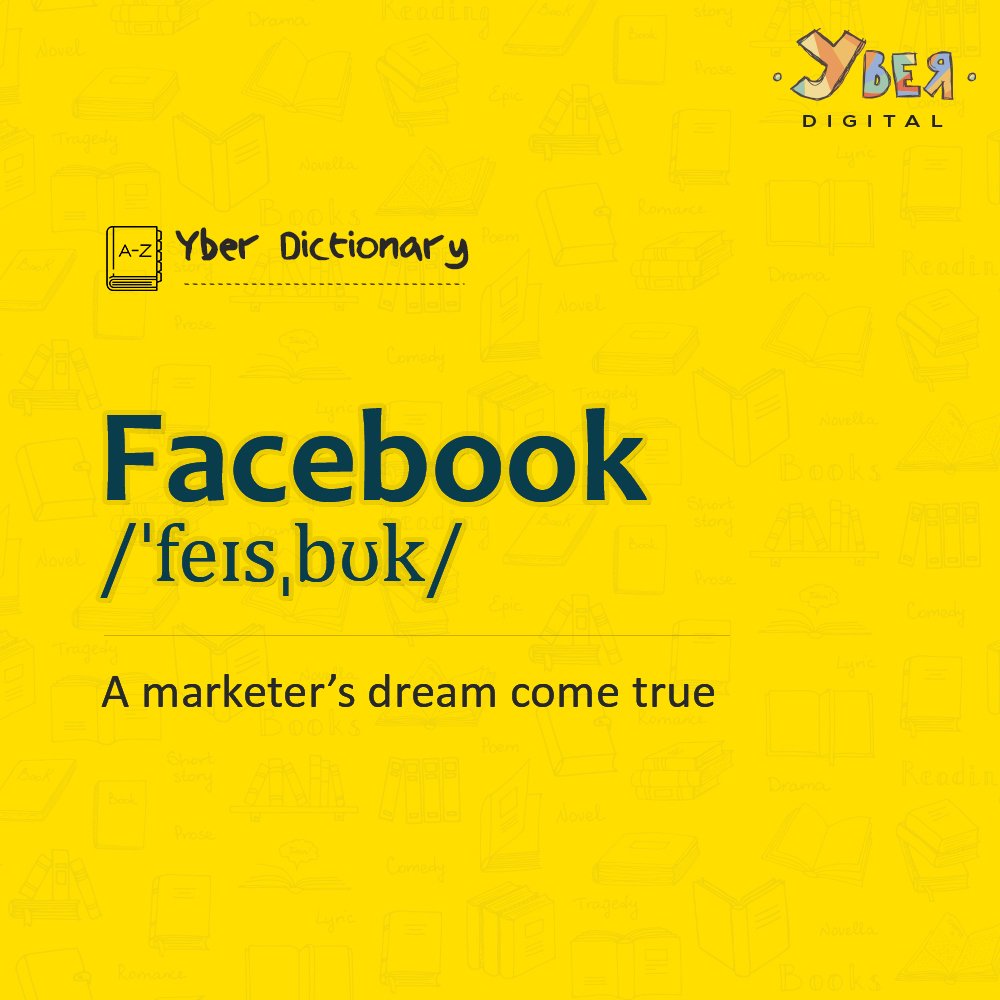 yberdigital's tweet photo. A marketing tool that is disguised as a social media presence. You actually get to sell stuff on Facebook while making social connects.
#YberSays #LearnWithYber #YberDictionary #TuesdayLesson #WordPower #YberDgital https://t.co/p4F0yfKPaA
