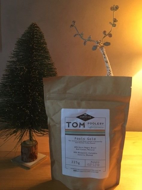 It's Christmas week!!!  Anyone panicking with last minute gifties?  Tom Foolery's very own Fools Gold makes a wonderful pressie for coffee lovers.  We can grind it to order and will be open right up to 1pm on Christmas eve for collections