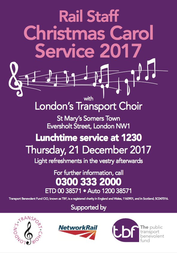 TheFactCompiler's tweet photo. Railway Carol Service - 12:30, Thursday 21st  December at St Mary's Somers Town, Eversholt St, London NW1. All welcome. https://t.co/SeQvokAlfd