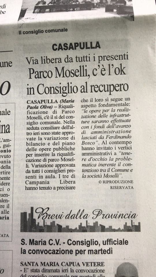 I Consiglieri di #CampaniaLibera hanno votato in modo favorevole alla variazione delle opere pubbliche in cui sono previsti interventi strutturali per la Lottizzazione Moselli , i fondi sono stati recuperati dall'avanzo di amministrazione lasciata dalla ex Amministrazione #Bosco