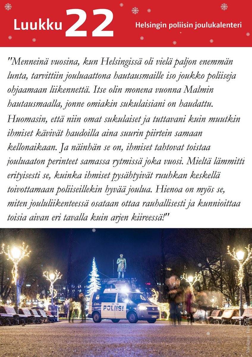 PoliisiHelsinki's tweet photo. #poliisinjoulu #poliisi #helsinki #joulu #joulukalenteri https://t.co/3ApcI1WYaq