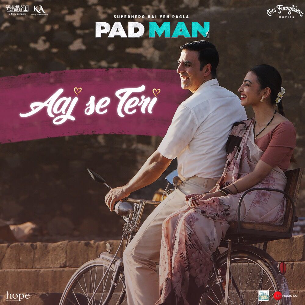 Are you ready?! Pad Man's first song #AajSeTeri will be out tomorrow and it’s the one I can't stop singing! Let me know what you guys think! 🎤🎶 @PadManTheFilm @akshaykumar @radhika_apte @mrsfunnybones @SonyPicsIndia @kriarj #RBalki