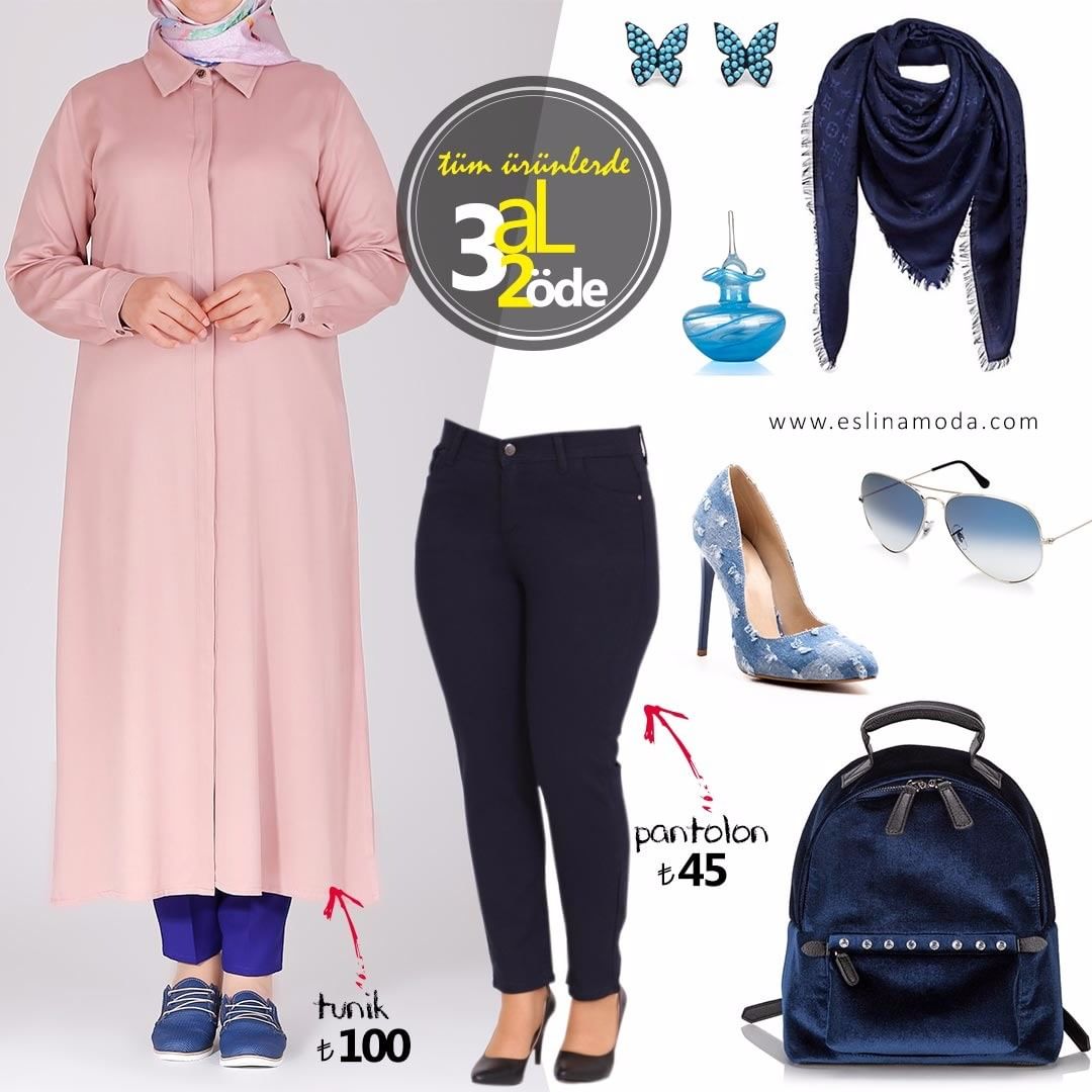 Pudra Bir Tunik ile Mavinin Tüm Tonlarından Gözleri Üzerinize Çekecek Kombinler Hazırlamak İstiyorsanız Hemen eslinamoda.com'u Ziyaret Edebilirsiniz...#hijabstyle #büyükbedenpantolon #büyükbedentesettür #tesettur #büyükbedentesettürtunik