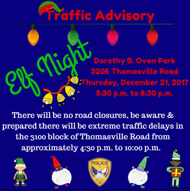 Tallahassee Police on Twitter "Elf Night is this Thursday! There will