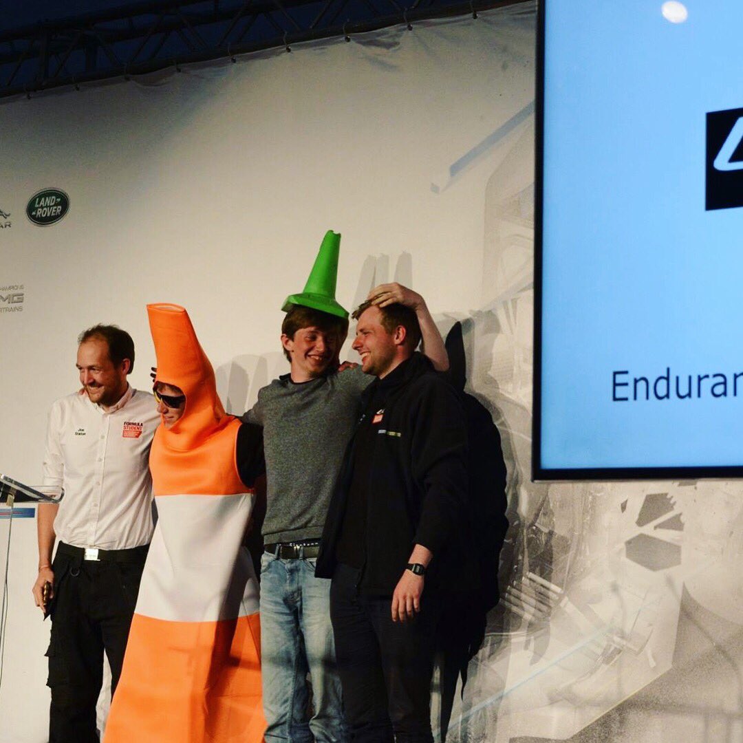 UGRacing_fsae's tweet image. As 2017 comes and end we’ll be posting some of our highlights from throughout the year. 

First up is that magnificent moment at #FS2017 when our drivers were awarded “Most Consistent Cone Collectors” - a real honour and a truly great achievement! 🏆 #UGR