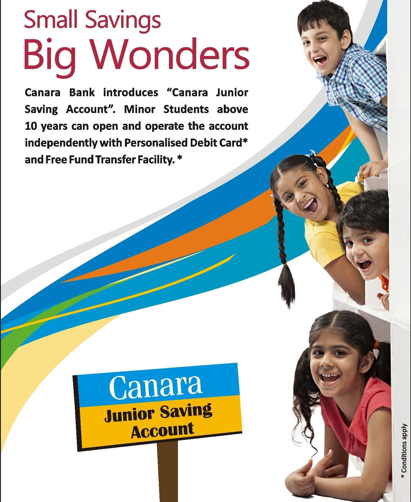 Canara Bank on Twitter: "Canara Junior Savings Account - Savings