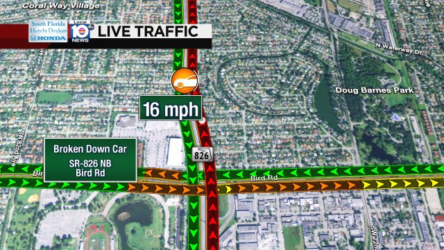 Broken Down Car on SR-826 NB at Bird Rd #traffic #miami https://t.co/qM0zou2HA1